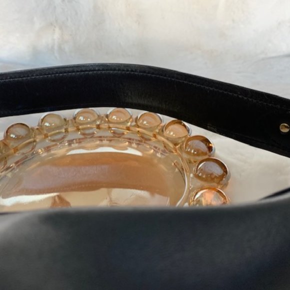 Cole Haan Black Leather Bag with Gold Accents RARE - Picture 11 of 14